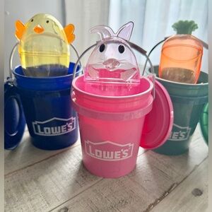 NWT - LIMITED EDITION LOWE’S .4 Quart Mini Bucket Trio Set with Lids and Eggs!